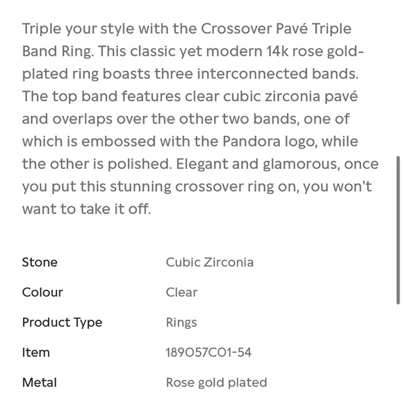NWT Crossover Pavé Triple Band Ring - Picture 6 of 6